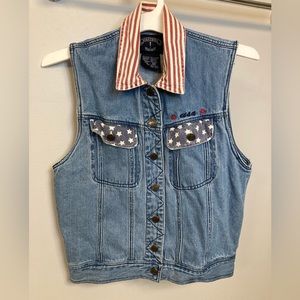 Solutions patriotic Jean u.s.a. Button up Vest size small